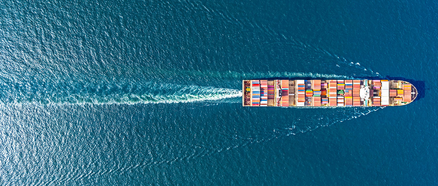 A container ship on the water