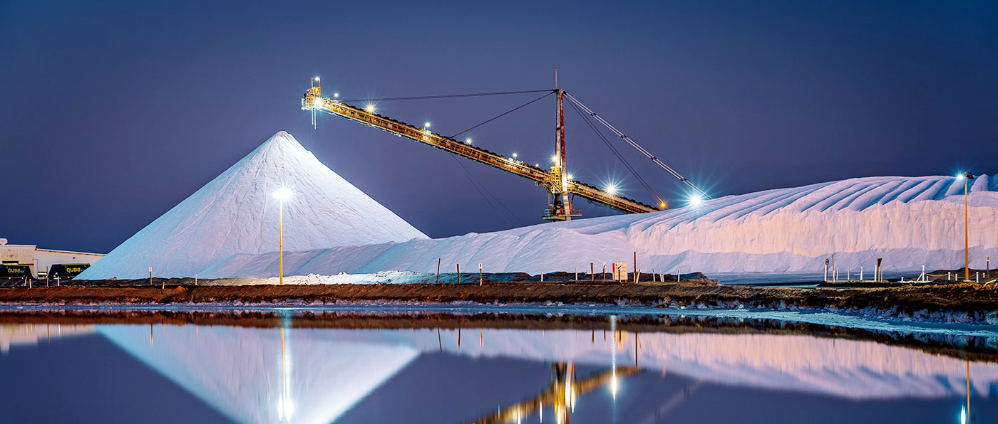 Mining industry at night time